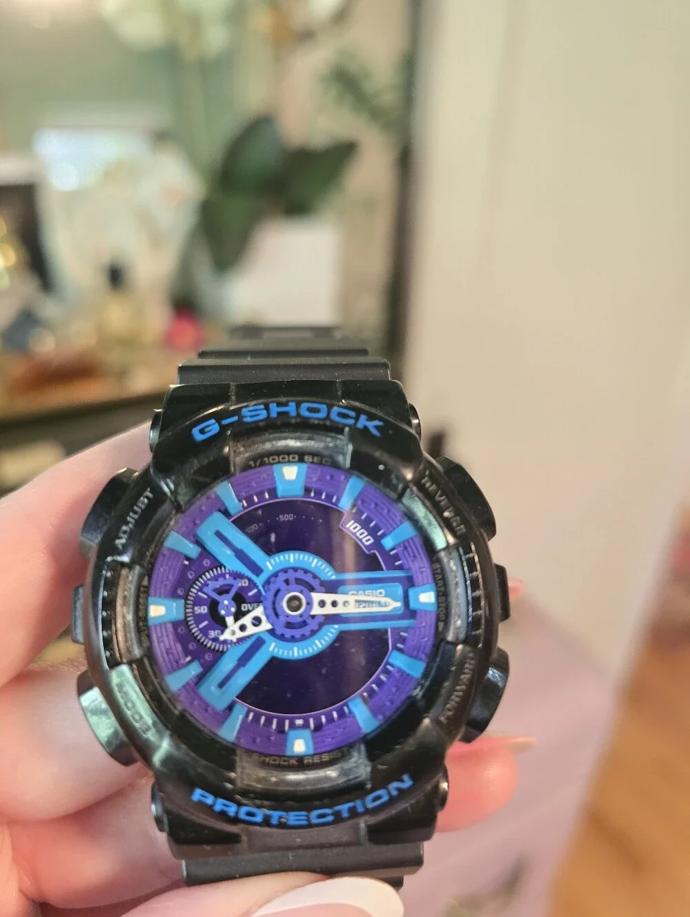 G-Shock GA-110 Black Watch with Blue & Purple Accents